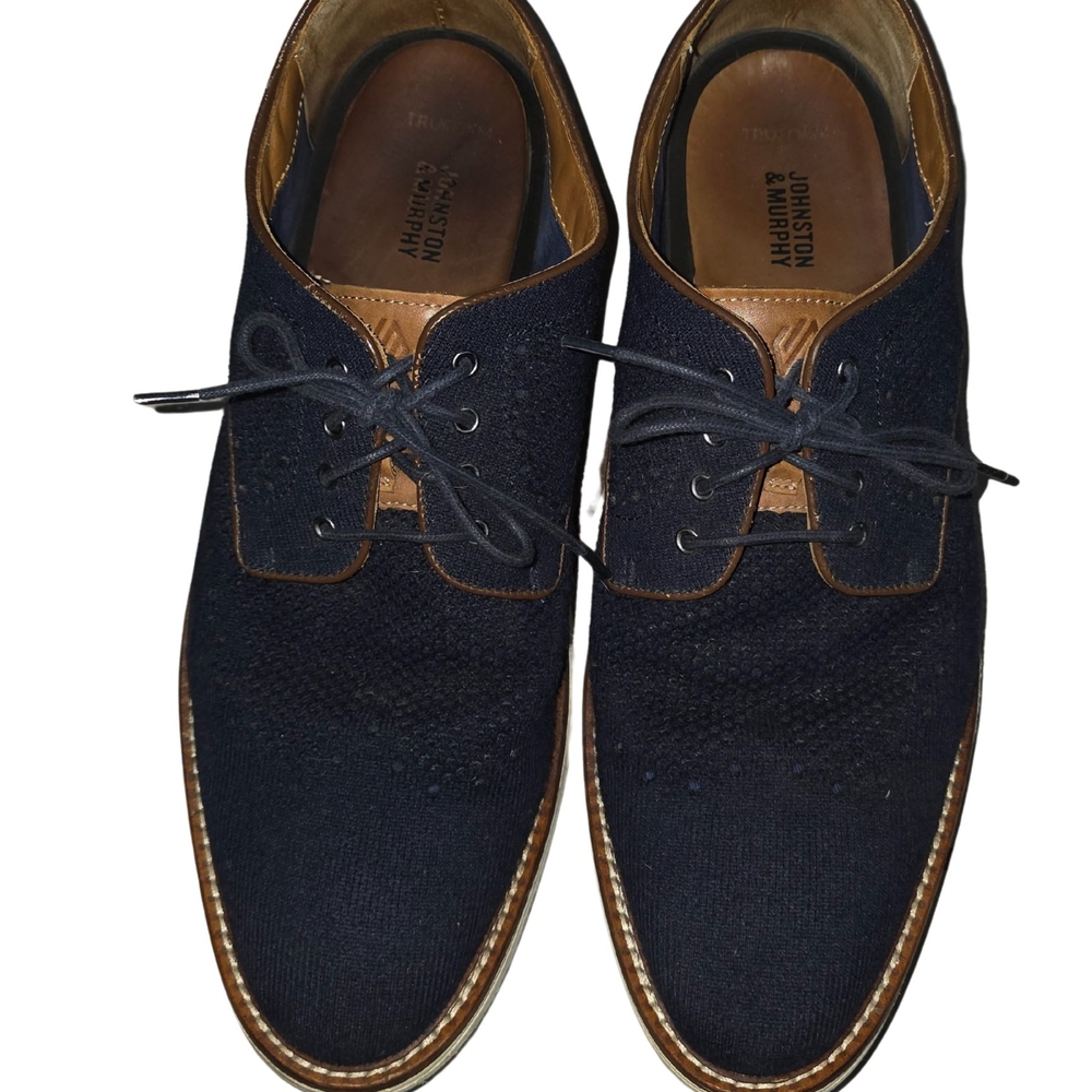 Johnston & Murphy Men's Dark Blue and Brown Oxfords